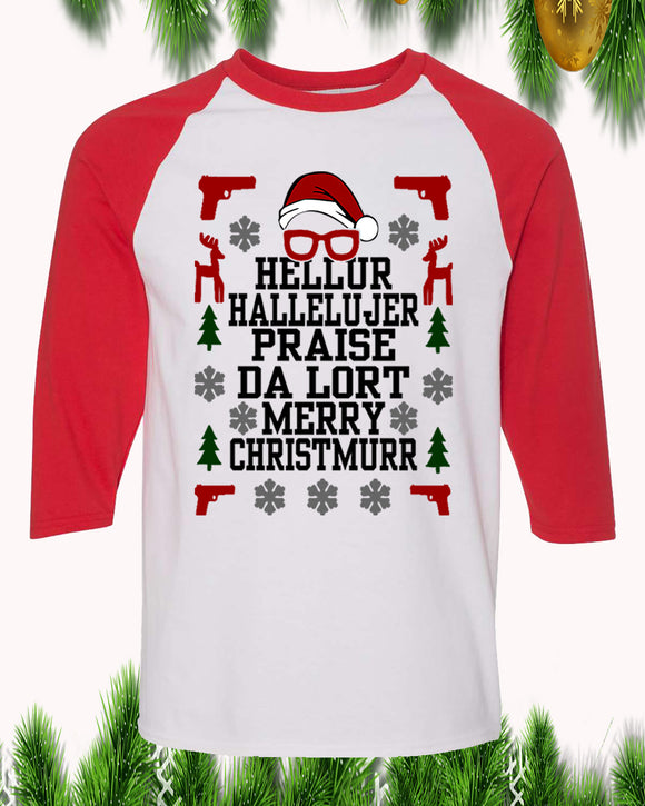 Madea Merry Christmas Raglan T-Shirt 3/4 Sleeve Adult Unisex - PrintMeLLC