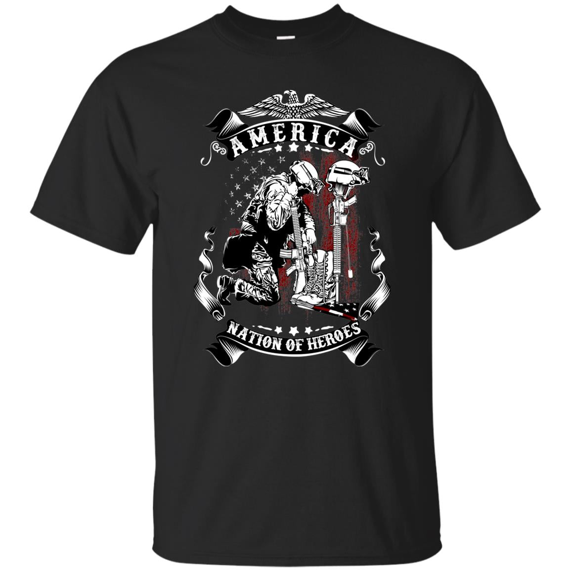 America Nation Of Heroes Military Veteran T-Shirt – PrintMeLLC