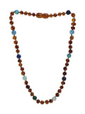 Amber + Blue/Green Natural Relief Big Kids Necklace