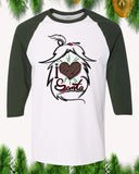 I Love Santa Christmas Raglan T-Shirt 3/4 Sleeve Adult Unisex - PrintMeLLC