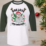 One Love One Christmas Raglan T-Shirt 3/4 Sleeve Adult Unisex