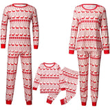 Red Christmas Deer Pattern Family Matching Pajama Set Sleepwear