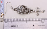 Crystal Skull Skeleton Cross Dangle Earrings For Women - PrintMeLLC