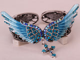 Angel Wing Cross Necklace Bracelet Jewelry Set For Women