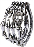 Skull Skeleton Hand Bracelet For Women Antique Silver