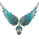 Guardian Angel Wings Skull Necklace for Women