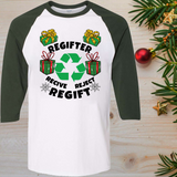 Regifter Funny Christmas Raglan T-Shirt 3/4 Sleeve Adult Unisex